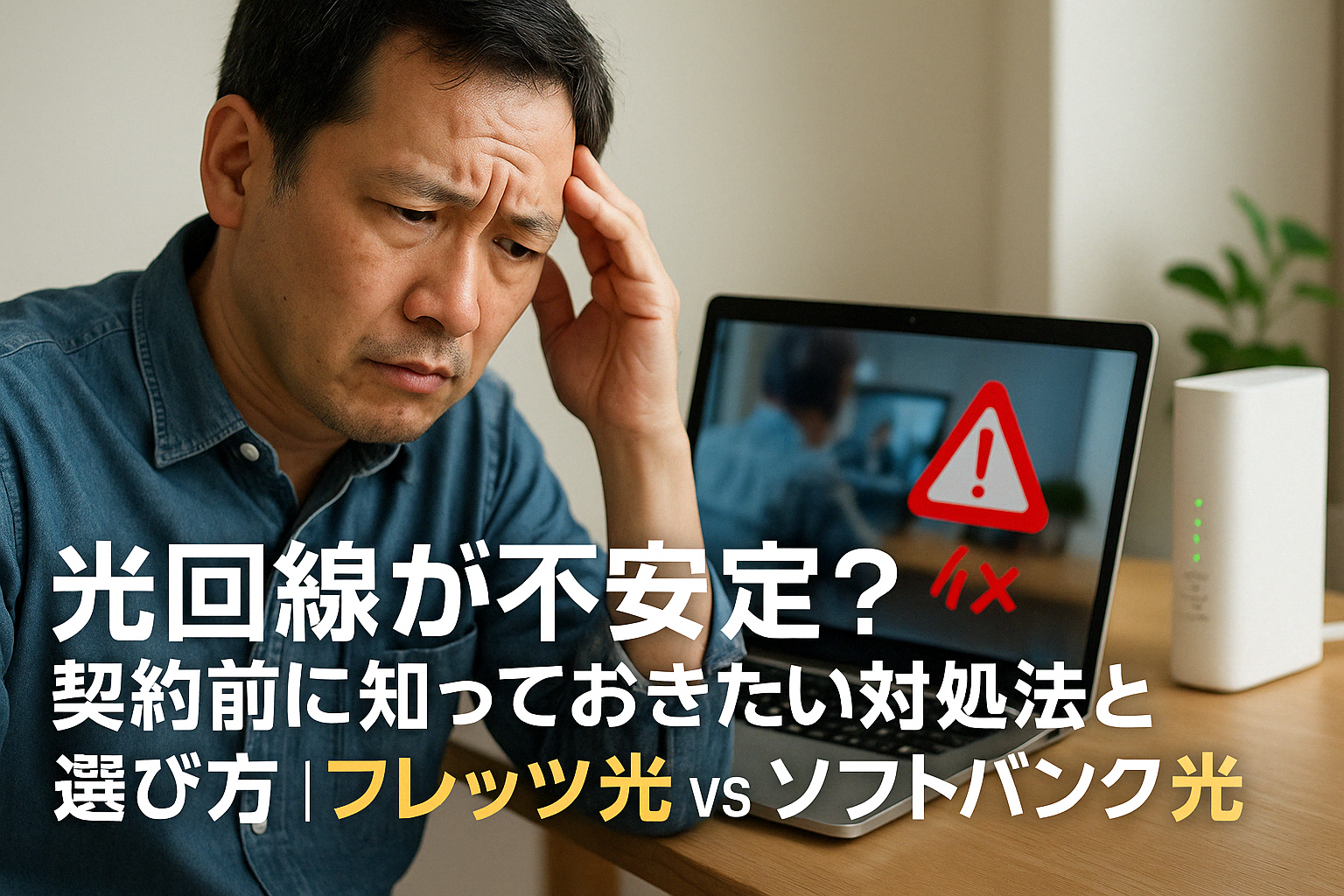 【光回線が不安定？】プロが教える契約とトラブル対処法｜フレッツ光 vs ソフトバンク光